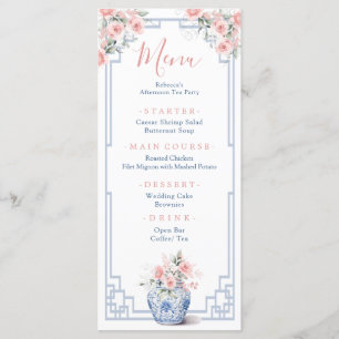 Menu Baby shower Chinoiserie Jar Ginger Rose