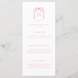 Menu Baby shower de poitrine rose
