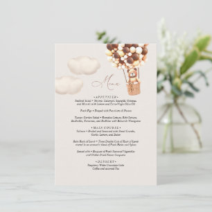Menu Baby shower d'ours