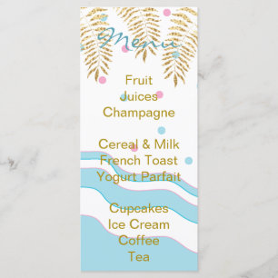 Menu Baby shower "Flamant rose maman & bébé"