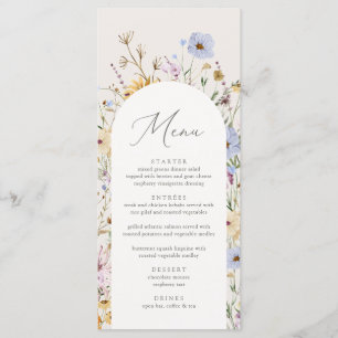 Menu Baby shower Fleur sauvage Boho