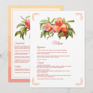 Menu Baby Shower Fuzz pêche