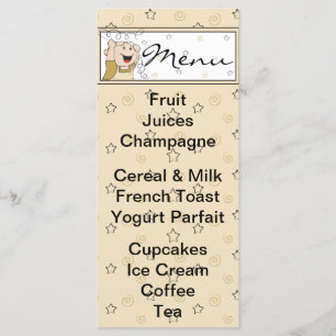 Menu baby shower "Gold Black Stars Baby"