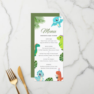 Menu Baby shower Little Dino