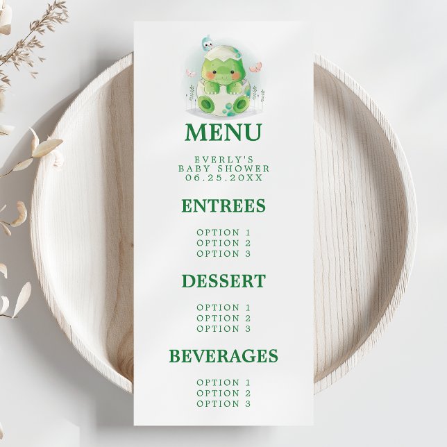 Menu Baby Shower Œuf de Dinosaure  (Créateur téléchargé)
