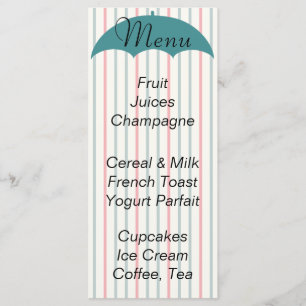 Menu baby shower "Pique-nique Parapluie"