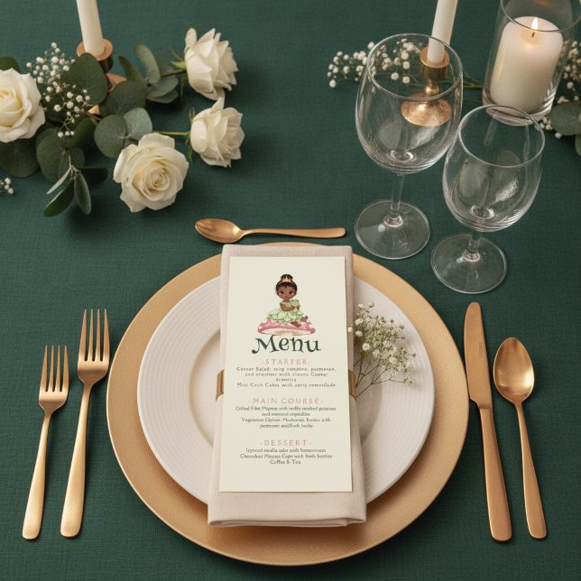 Menu Baby Shower Princesse Grenouille  (Créateur téléchargé)