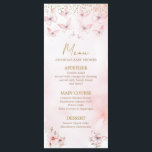 Menu Baby shower rose papillon Baby shower fille<br><div class="desc">Baby shower papillon rose Fille Baby shower Carte menu</div>