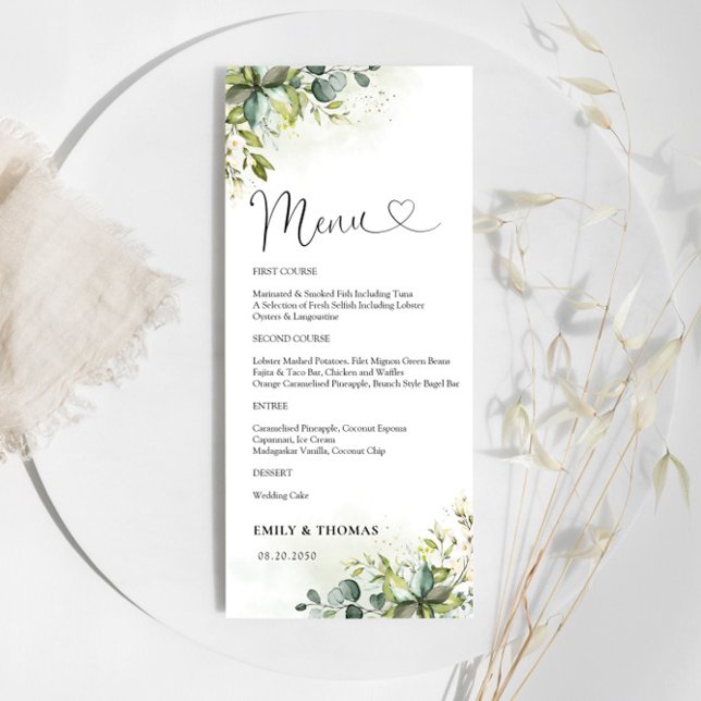 Menu Baby shower verdure (Créateur téléchargé)