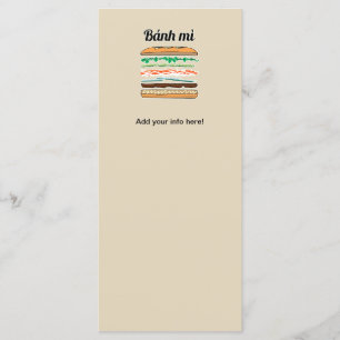 Menu Baguette vietnamienne de pain français de sandwich