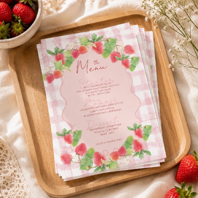 Menu Baie de Conquette Fleur de Fraisier Mignon (Créateur téléchargé)