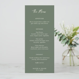 Menu Bailee Olive Green Mariage moderne