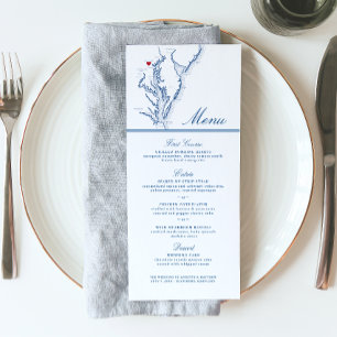 Menu Baltimore Maryland Map Elégant Mariage bleu marine