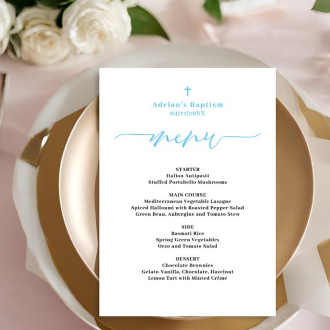 Menu Baptême Garçon Bleu (Créateur téléchargé)