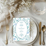 Menu Bar Bat Mitzvah Mariage Juif Botaniques Sur Mesure<br><div class="desc">Menu personnalisé parfait pour une bat mitzvah, bar mitzvah ou autre célébration juive ! Art aquarellé fait main pour vous sur les côtés avant et arrière ! ENTIÈREMENT PERSONNALISABLE ! Cliquez sur « Personnaliser » ci-dessus pour modifier le texte. Cliquez sur « modifier à l'aide de l'outil de conception »...</div>