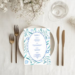 Menu Bar Bat Mitzvah Mariage Juif Botaniques Sur Mesure<br><div class="desc">Menu personnalisé parfait pour une bat mitzvah, bar mitzvah ou autre célébration juive ! Art aquarellé fait main pour vous sur les côtés avant et arrière ! ENTIÈREMENT PERSONNALISABLE ! Cliquez sur « Personnaliser » ci-dessus pour modifier le texte. Cliquez sur « modifier à l'aide de l'outil de conception »...</div>