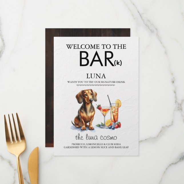 Menu Bar Dachsund (Devant/Arrière en situation)
