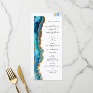 Menu Bar ou Bat Mitzvah Agate Or Bleu