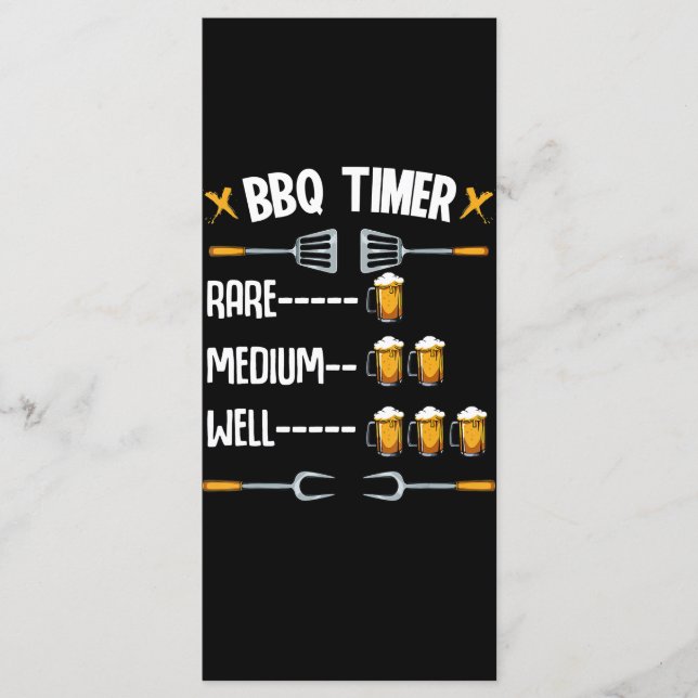 Menu BBQ | BBQ Timer Rare Moyen Bien Boisson Bière (Devant)