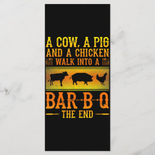 Menu BBQ Une Vache Un Cochon Et Un Poulet Marcher Dan
