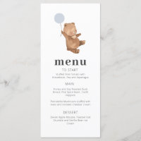 Menu Bear Blue Balloon
