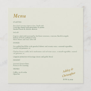 Menu Beau Mariage d'aquarelle florale