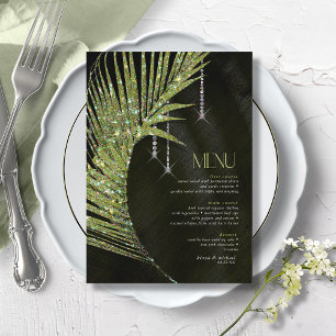 Menu Bijoux feuille Mariage vert ID830