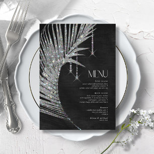 Menu Bijoux Mariage feuille feuille argent ID830