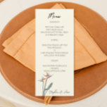 Menu Birds of Paradise pour Mariage Aquarelle design<br><div class="desc">Laissez-vous tenter par une expérience culinaire inspirée du charme et des saveurs de Californie avec notre menu mariage à l'aquarelle. Ce menu élégant et artistique présente les délicieux plats qui seront servis lors de votre journée spéciale. L'aquarelle présente des teintes douces et vibrantes qui rappellent les oiseaux du paradis.</div>