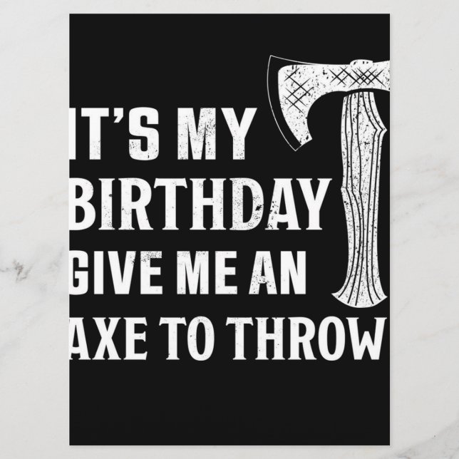 Menu Birthday Axe Throwing Gift (Devant)