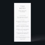 Menu Black and White Elegant Classic Wedding<br><div class="desc">Elegant and classic wedding design.</div>