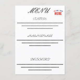 MENU BLANC PERSONNALISABLE MODERNE DE MARQUE VÉRIFIÉ ST