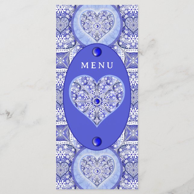 Menu Bleu de dentelle en céramique de Grèce (Dos)