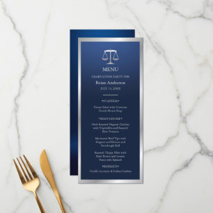 Menu Bleu et argent Logo de justice Diplôme de l'école 