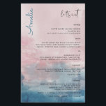 Menu bleu et rose Aquarelle avec nom<br><div class="desc">Conçue pour coordonner avec notre collection d'aquarelles rose et bleu, cette carte de menu présente un magnifique arrière - plan d'aquarelle rose pastel et bleu avec une police moderne. Pour une personnalisation plus avancée de cette conception, par exemple la modification de la disposition, de la police ou de la taille...</div>