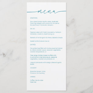 Menu Bleu magique ・ Mariage de script minimaliste moder