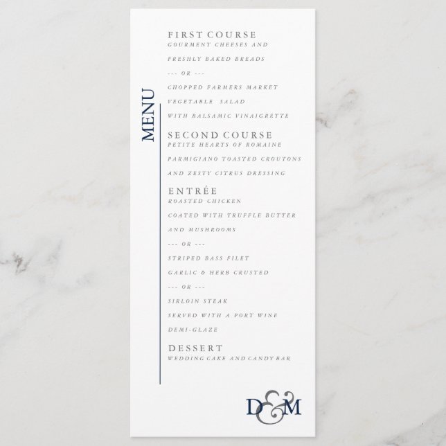 Menu Bleu nuit polaire (Devant)