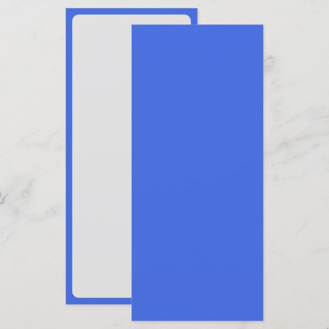 Menu Bleu Royal et Blanc avec Bordure – Personnali (Devant / Derrière)