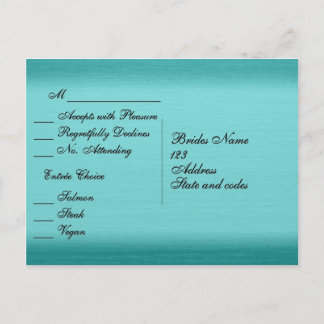 Menu bleu Turquoise brossé RSVP