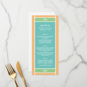 Menu Bloc Pastel Moderne - Couleurs Tropicales - Mariag