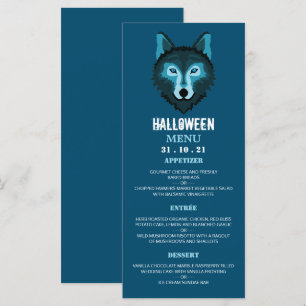 Menu Blue Wolf, fête d'Halloween