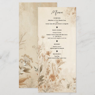 Menu Bohème Botanique Floral Délicat Vintage