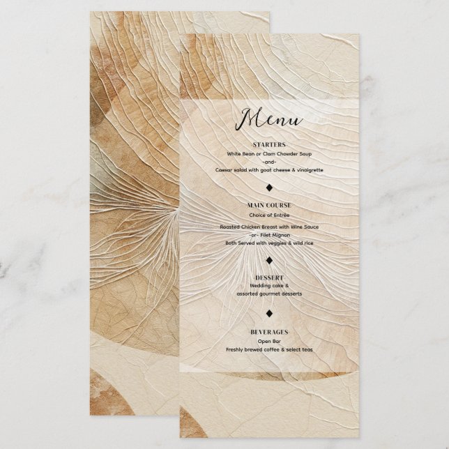 Menu Bohème Élément Neutre Aérien Naturel (Devant / Derrière)