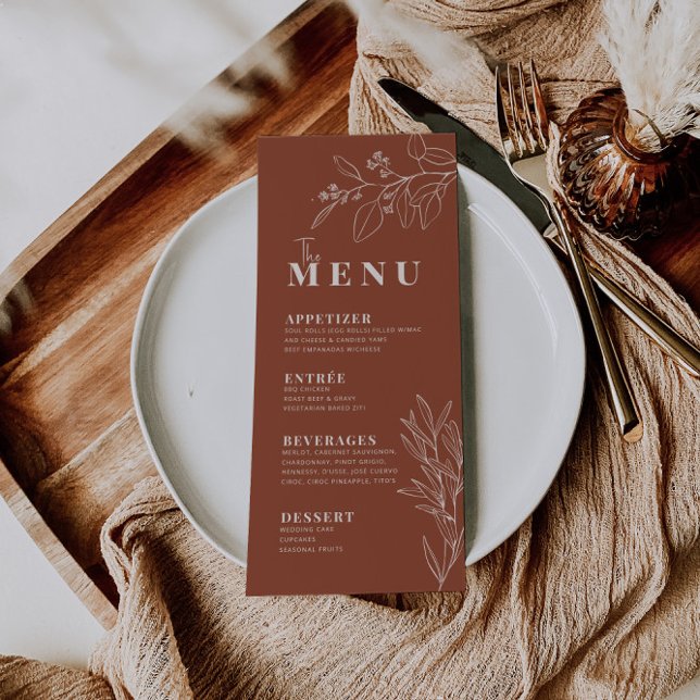 Menu Bohème Floral Terracotta (Créateur téléchargé)