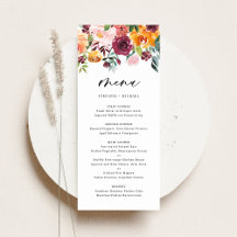 Boho Aquarelle Automne Fleurs Mariage de automne
