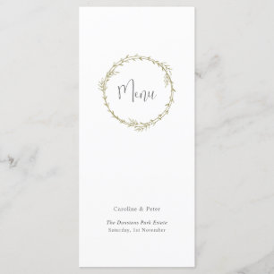 Menu Boho Bamboo Feuille Botanique Vert doux et élégant