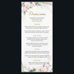 Menu Boho Blush rose Floral Greenery Gold Frame Mariage<br><div class="desc">Boho Blush rose Floral Greenery Gold Frame Mariage Menu,  Contactez-moi pour les articles correspondants ou pour la personnalisation,  Roses Blush ©</div>