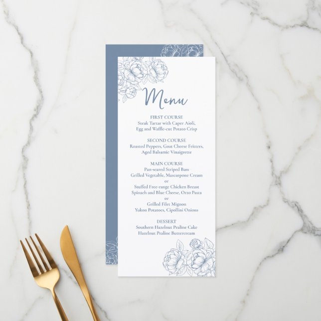 Menu Boho Boho Mariage floral à deux côtés Boisson+ (Devant/Arrière en situation)