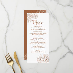 Menu Boho Boho Mariage floral à deux côtés Boisson +