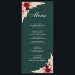 Menu Boho Burgundy Roses et Pampas Grass<br><div class="desc">Nous sommes ravis de vous présenter notre nouvelle collection de mariages à Zazzle, qui présente un superbe design de rose bordeaux et rose avec une touche rustique de pampas herbe et fleurs séchées. La carte de menu complète parfaitement ce thème bohème mais élégant, avec une combinaison de scripts et de...</div>